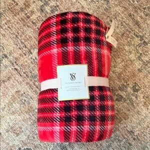 Victoria's Secret Red and Black Plaid Throw